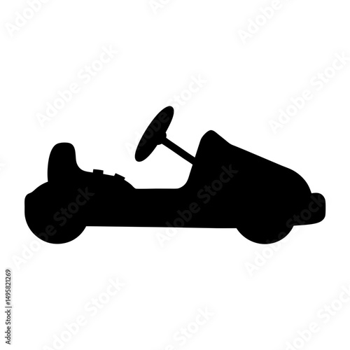 Silhouette of a Pedal Car Toy, a fun and classic childhood ride