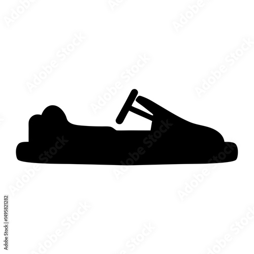 Silhouette of a classic bumper car representing fun at the amusement park