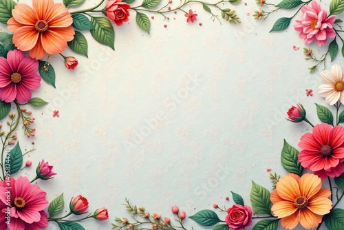 Subtle repeating floral motif on textured surface, repeat, illustration, botanical