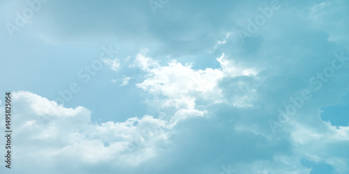 Sunny sky blue light watercolor background. Aquarelle painting brush effect card paper textured canvas cloudy smoke space for text, entertaining card, template. aquamarine color graphics illustration