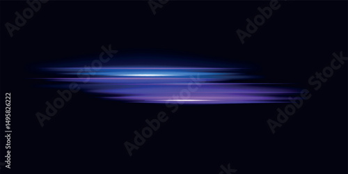 Black modern wide abstract technology background with blue and pink glowing high-speed and movement light effect. Vector illustration