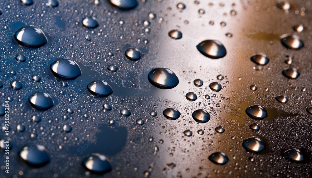 water droplets on a surface water droplets on a surface