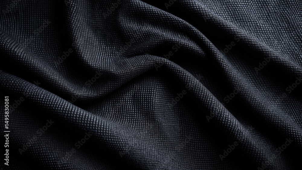 Fototapeta premium Textile background featuring black synthetic material.