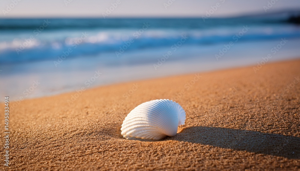 Obraz premium white seashell on paje beach