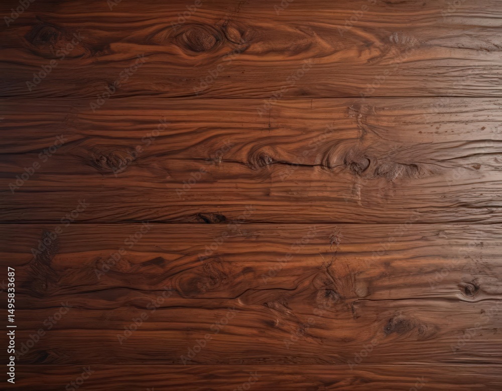 Fototapeta premium Deep brown wood grain, rich texture, knots visible , wood grain texture, wood panel, vintage wood