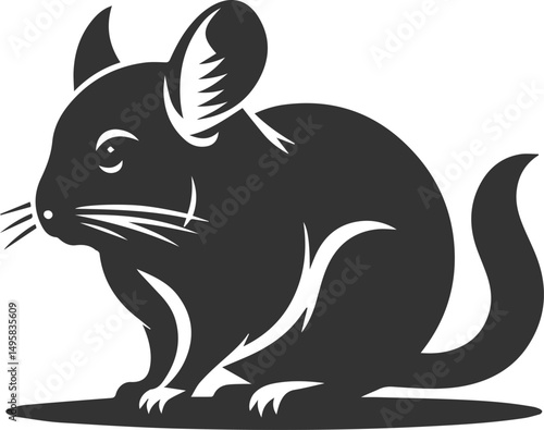 Vector chinchilla silhouette drawing