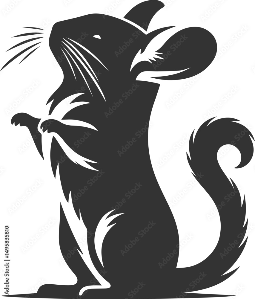 Fototapeta premium Vector chinchilla silhouette drawing