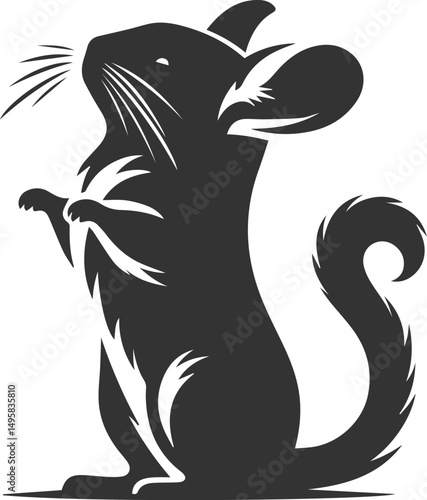 Vector chinchilla silhouette drawing