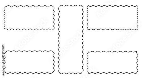 Scalloped Frames Wavy Borders Blank Templates Printable Design Element