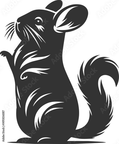 Vector chinchilla silhouette drawing