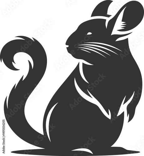 Vector chinchilla silhouette drawing