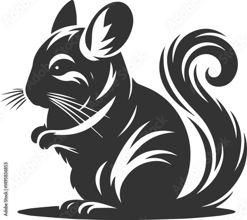 Vector chinchilla silhouette drawing