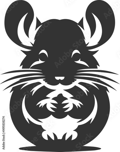 Vector chinchilla silhouette drawing