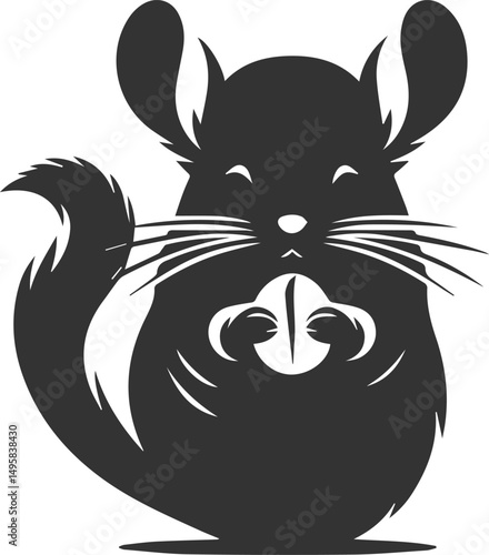 Vector chinchilla silhouette drawing
