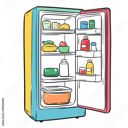 vector drawing of refrigerator .Generative AI