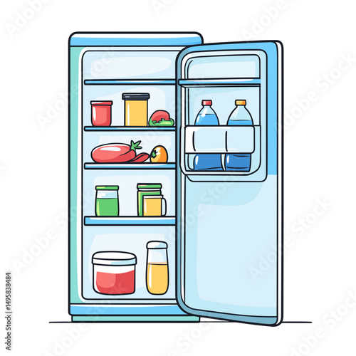 vector drawing of refrigerator .Generative AI