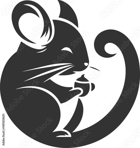 Vector chinchilla silhouette drawing