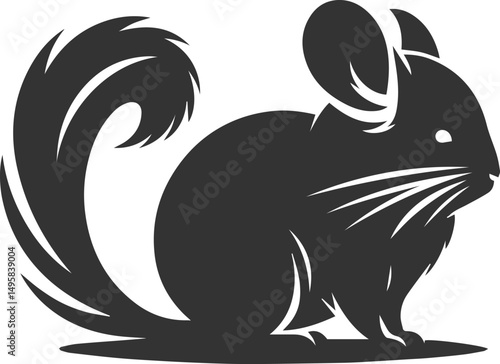 Vector chinchilla silhouette drawing
