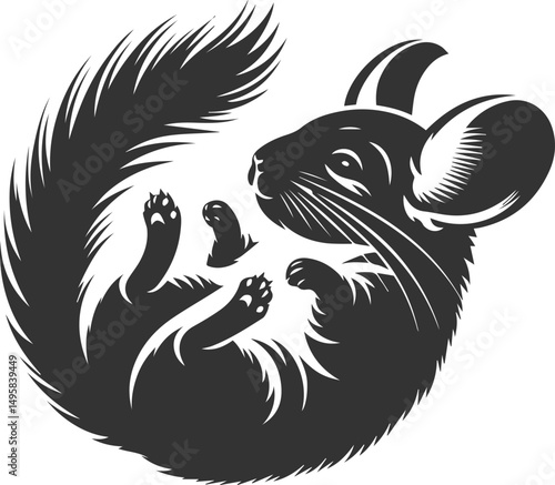 Vector chinchilla silhouette drawing
