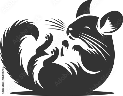 Vector chinchilla silhouette drawing