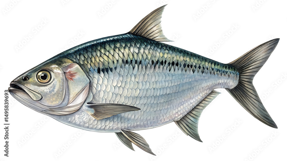 hilsa fish isolated on white background PNG. AI GENERATED hilsa fish isolated on white background PNG. AI GENERATED