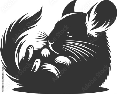 Vector chinchilla silhouette drawing