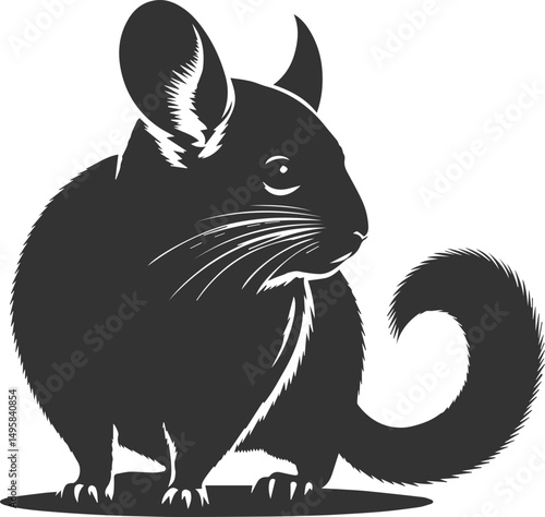 Vector chinchilla silhouette drawing