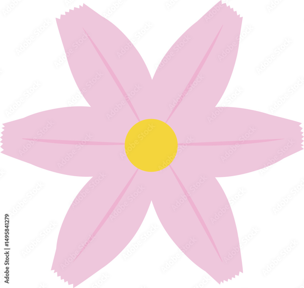 Pink Petal Flower Illustration / 핑크색 꽃잎의 귀여운 꽃 일러스트 Pink Petal Flower Illustration / 핑크색 꽃잎의 귀여운 꽃 일러스트