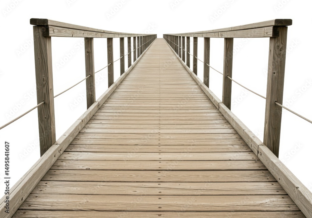 Wooden bridge illustration isolated on white background Wooden bridge illustration isolated on white background