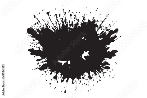 Wallpaper Mural Vector art of Black ink splatter isolated on white background Torontodigital.ca