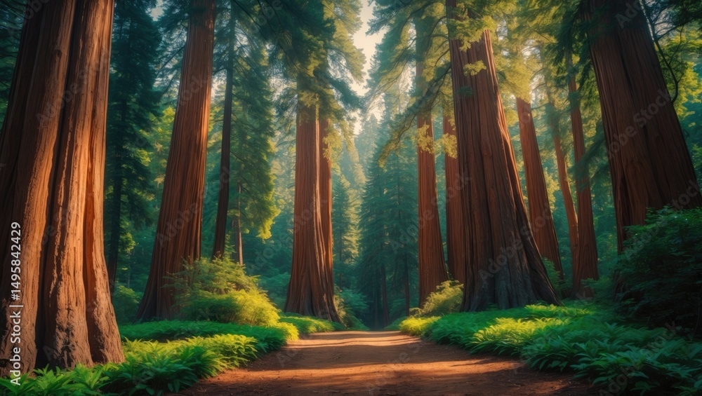 Obraz premium Cedar tree landscape on the path to the Shrine