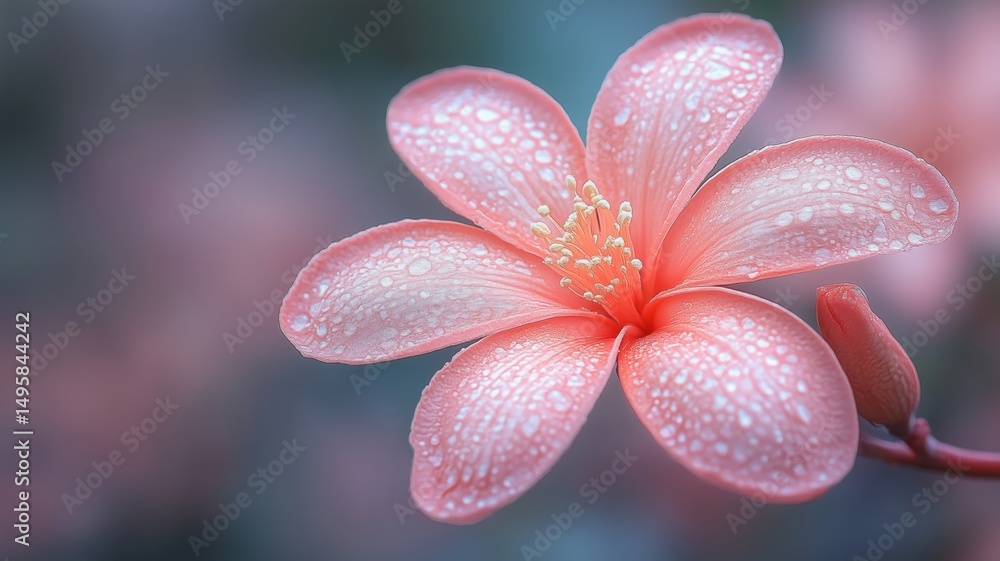 Close-Up Nature Flowers In Forest Serene Atmosphere Close-Up Nature Flowers In Forest Serene Atmosphere