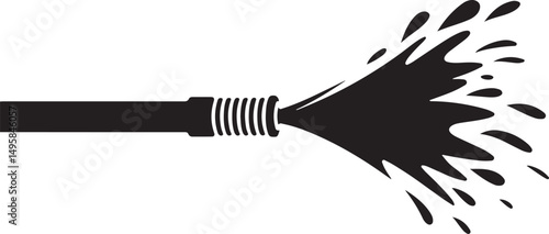 Water Hose Spraying Water Abstract Icon
