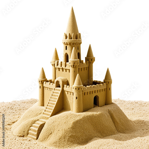 sand castle isolated on transparent background