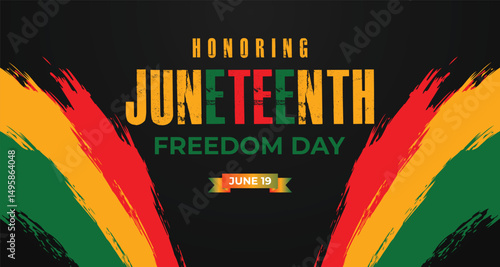 Juneteenth Freedom March Illustration Banner background