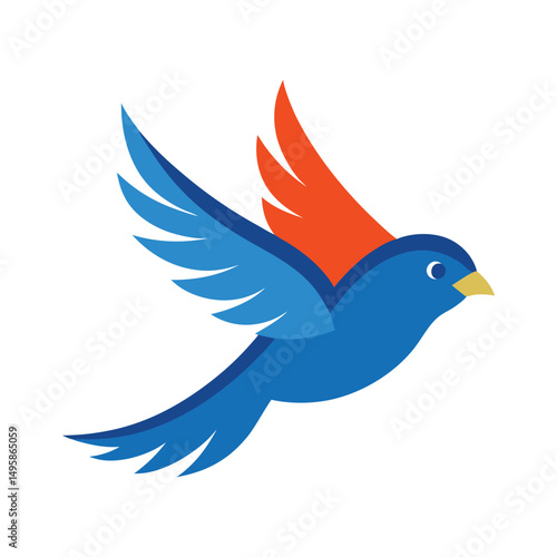 Flying Finch Vector Logo or Web Icon Template