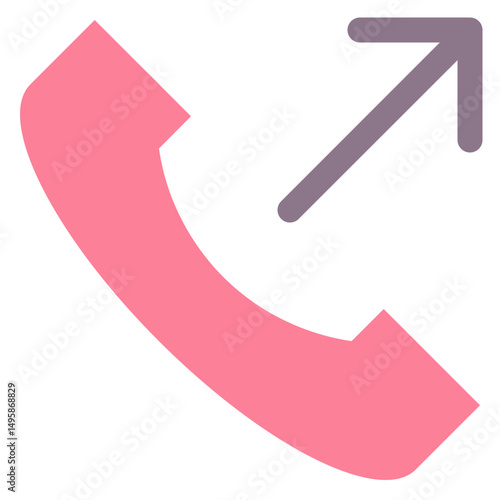 Outgoing Call Vector Flat Isolated Icon, User Interface Icon.