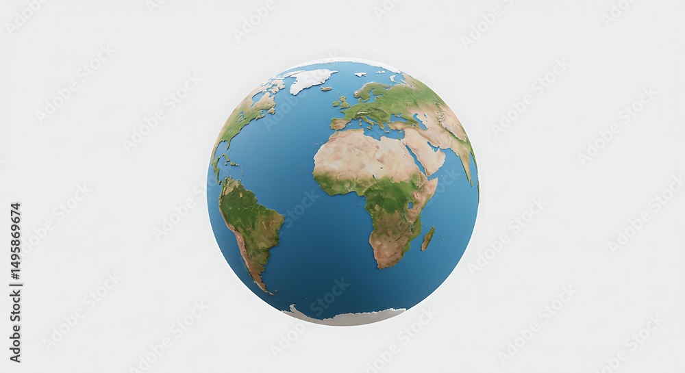 Fototapeta premium Viewing World Globe Showing Continents and Oceans