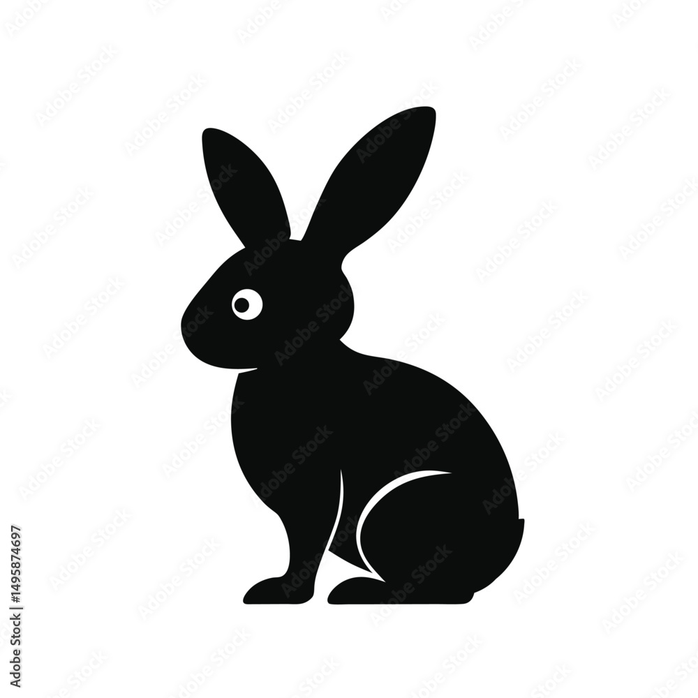 Obraz premium black rabbit isolated on white