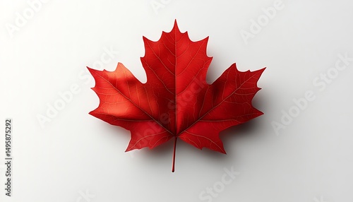 Vibrant red maple leaf illustration representing canada's national symbol on a white background