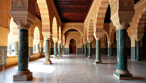 Ornate Cordoba Mosque-Mezquita interior arches, intricate details, alhambra, moorish, history