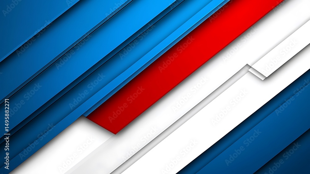 Obraz premium Abstract Red Blue White Stripes.
