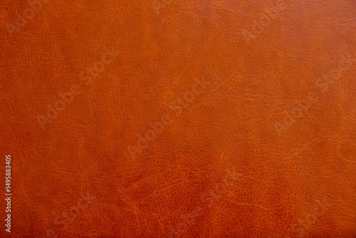 Red leather smooth old as background, leather texture