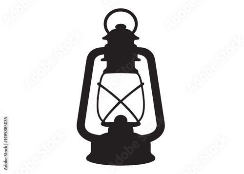 Silhouette of a Lantern logo silhouette vector,  hurricane lamp logo icon silhouette design, Silhouette old unique lantern, ramadan lantern vector silhouette  vector style isolated on white background