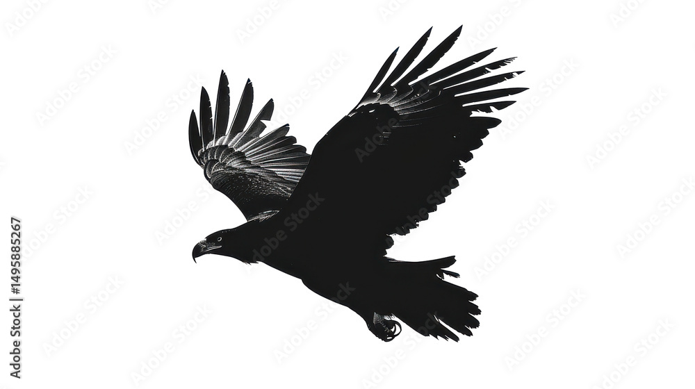 Fototapeta premium Majestic bird in flight against a clear sky, showcasing its powerful wings and grace
