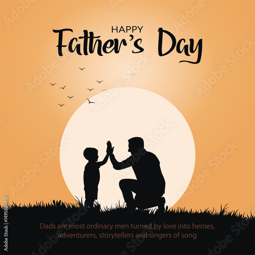 happy international father's day concept, can be use for card, poster, website, brochure. vector illustration design