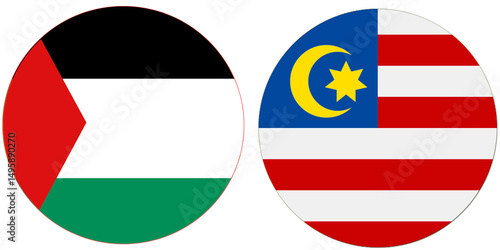 Palestine Official flag with Malaysia national flag, both countries flags are in Round shape and isolated on white background, Circular colorful design Flag with together. Free Download Palestine Official flag with Malaysia national flag, both countries flags are in Round shape and isolated on white background, Circular colorful design Flag with together. - GFXLoad