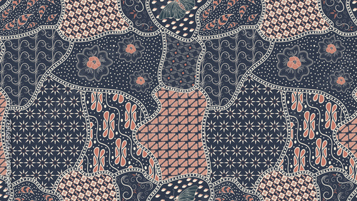 HD traditional asian seamless pattern batik sekar jagat background - 1