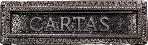 Caixa De Correio Antiga de ferro fundido para muro.