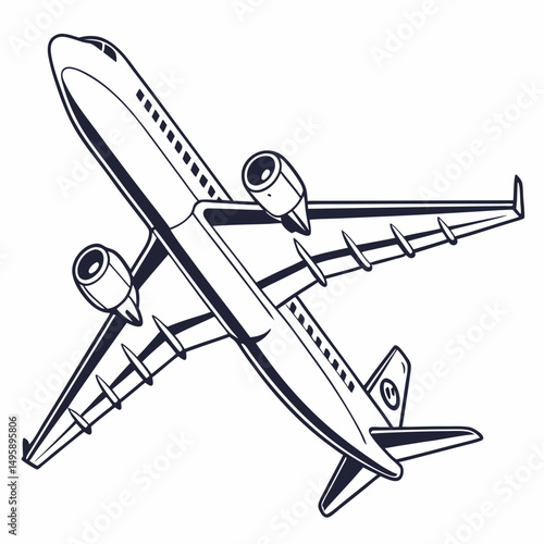 Airplane illustration vector graphic design travel journey flight airliner aircraft aviation transportation